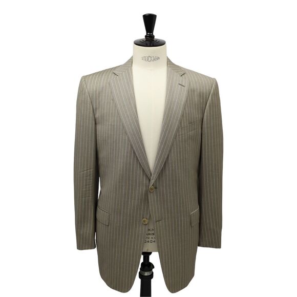 ✨Ermenegildo Zegna/SAKS FIFTH AVENUE Pinstriped Wool/Silk SZ 40L Suit✨ - Picture 4 of 14